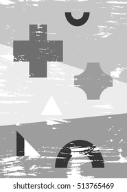 Modern trendy Geometric abstract background fashion art print for design site blog textile. Vector Illustration