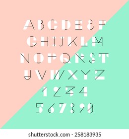 Modern Trendy Geometric Font. High Quality Vector Design Element.