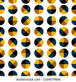 Modern and trendy geometric polka dot 4 quaters seamless pattern vector design for fashion ,fabric,wallpaper,and all prints on white background color