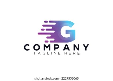 Modern trendy gradient geometric letter G logo design template. Business technology and digital abstract connection vector logo.