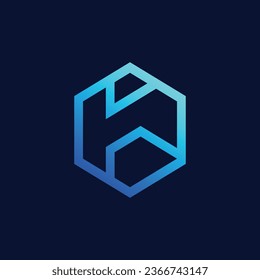 Modern trendy gradient geometric letter K logo design template