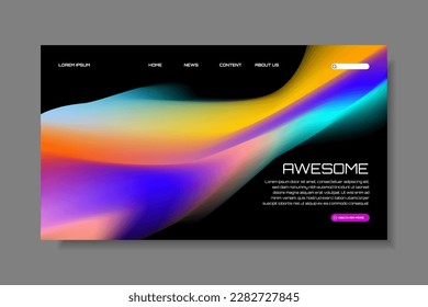 Modern trendy grainy gradient background, colorful abstract liquid 3d shapes. Soft gradient backdrop with place for text. Futuristic design for banner, poster, cover, flyer, presentation, landing page