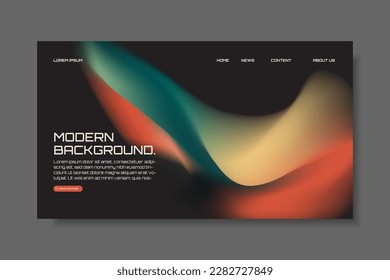 Modern trendy grainy gradient background, colorful abstract liquid 3d shapes. Soft gradient backdrop with place for text. Futuristic design for banner, poster, cover, flyer, presentation, landing page