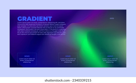 Modern trendy grainy gradient background, colorful abstract liquid 3d shapes. Soft gradient backdrop with place for text. Futuristic design for banner, poster, cover, flyer, presentation, landing page