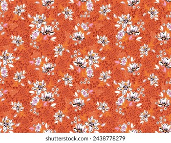 Moderne und trendige Hand gezeichnete blühende Blume mit Leopardentierhaut Nahtlose Muster Vektor Illustration , Design für Mode , Stoff, Textil, Tapete , Verpackung und alle Drucke 