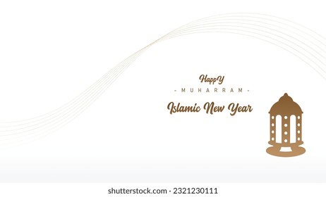 modern trendy islamic wallpaper poster banner template design muharram islamic new year celebration