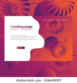 Modern trendy landing page and background