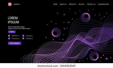 Modern trendy landing page vector design template. Abstract style background
