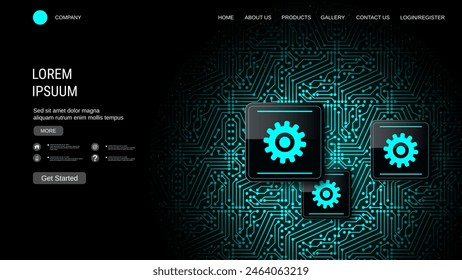Moderna Plantilla de diseño de Vector de página de destino de moda. fondo de estilo Electrónica