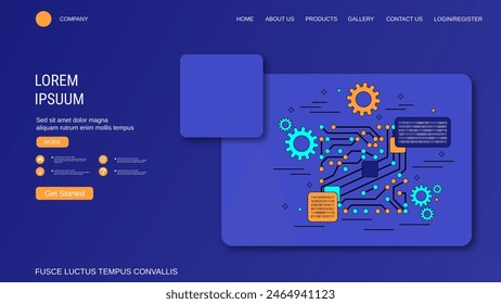 Modern trendy landing page vector design template. Abstract style background