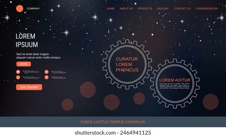 Modern trendy landing page vector design template. Abstract style background