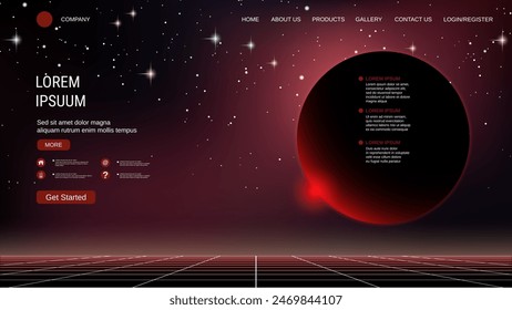 Moderne trendige Landing Page Vektorgrafik Design Vorlage. Hintergrund für Deep Space