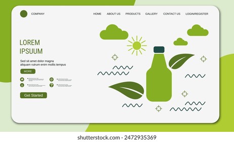 Modern trendy landing page vector design template. Eco package concept