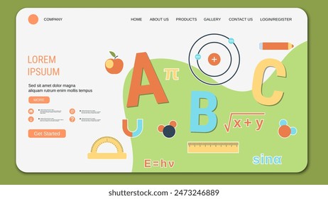Moderne trendige Landing Page Vektorgrafik Design Vorlage. Zurück zum Schulkonzept