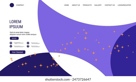Modern trendy landing page vector design template. Abstract geometric style background