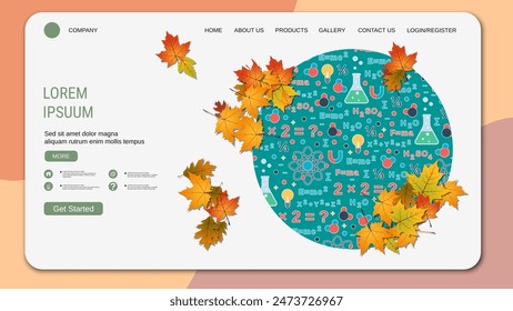 Modern trendy landing page vector design template. Back to school concept