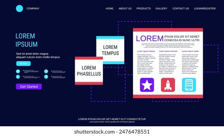 Modern trendy landing page vector design template. Business infographics illustration