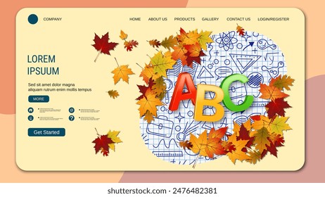 Modern trendy landing page vector design template. Back to school concept