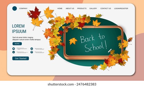 Modern trendy landing page vector design template. Back to school concept