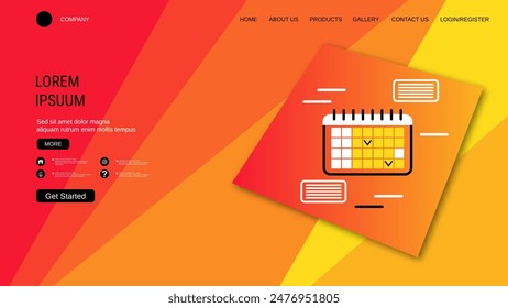 Modern trendy landing page vector design template. Time management illustration
