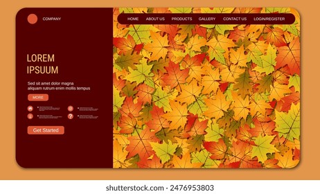 Modern trendy landing page vector design template. Autumn style illustration