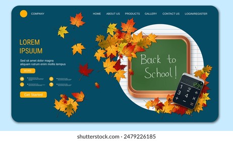 Modern trendy landing page vector design template. Back to school concept