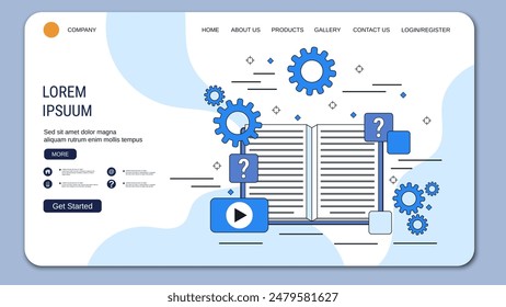 Modern trendy landing page vector design template. Back to school, e-learning, distant education concept