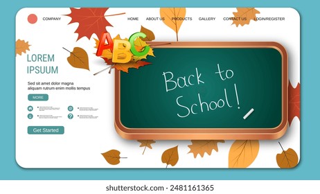 Modern trendy landing page vector design template. Back to school concept