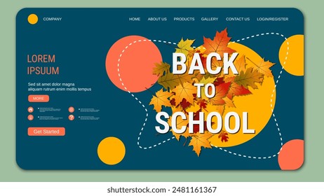 Modern trendy landing page vector design template. Back to school concept