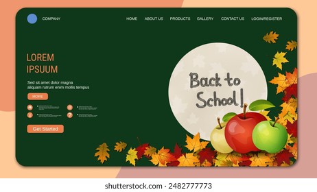 Modern trendy landing page vector design template. Back to school concept
