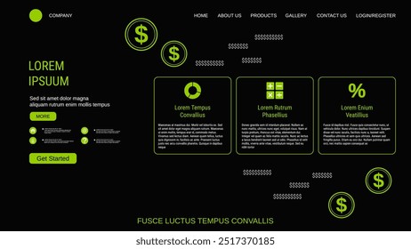 Plantilla de diseño de Vector de landing page de moda moderna. Ilustración de infografías de negocios