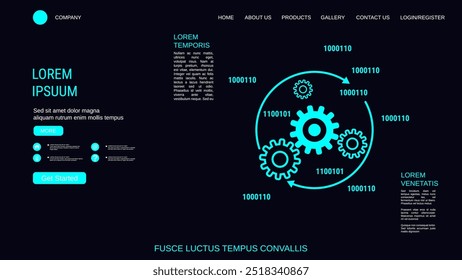 Moderne trendige Landing Page Vektor Design-Vorlage. Datenverarbeitungsgrafik