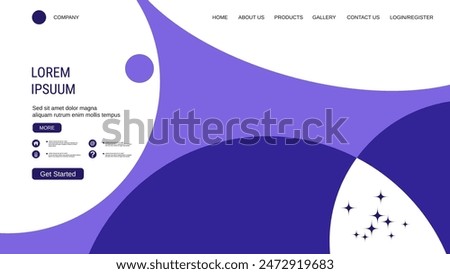 Modern trendy landing page vector design template. Abstract geometric style background
