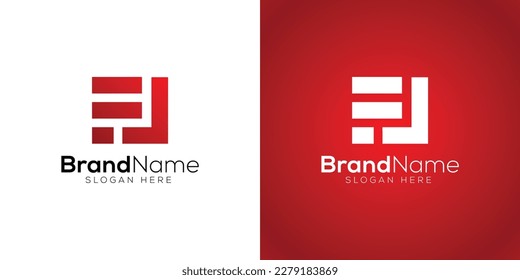 Modern trendy letter F L logo design template