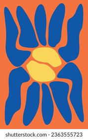 Modern trendy Matisse minimal style. Abstract groovy floral posters. Contemporary botanic background, modern print floral element, organic shapes