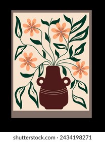 Modern trendy Matisse minimal style. Abstract groovy floral posters. Abstract posters with organic shapes. Contemporary collage Matisse inspired, set of botanical elements