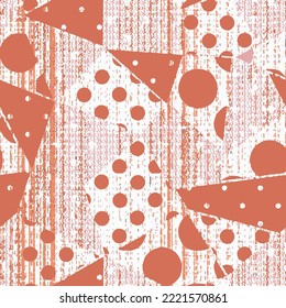 Modern trendy mid century abstract shapes dots plaid monochrome seamless pattern. Geometric textured repeat . Scandinavian abstraction. Nordic neutral print vector illustration for tile, rug, scarf, 