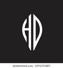 Modern Trendy Minimal Monogram HD and DH H or D Circle Shaped Business Brands Initial Based letter Icon Logo
