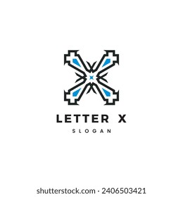 Monograma mínimo moderno de moda X para empresas, letra inicial X logotipo de icono