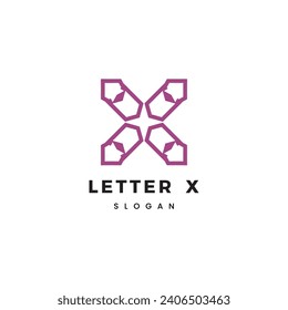 Modern Trendy Minimal Monogram X For Business, Initial Based letter X Icon Logo