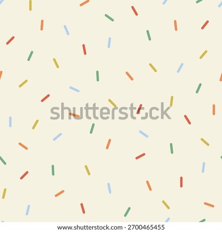 Modern trendy pattern of colorful sprinkles for background of design banner, poster, flyer, card, postcard, cover, brochure isolated on light background
