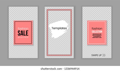 Modern trendy photo stories social network template,web online sale banner concepts Set.New fashion collection sales pink abstract geometric flyer poster concept,internet page,brochure templates