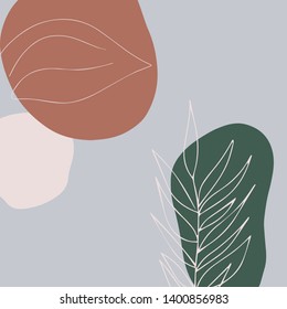 Modern trendy pre made abstract design with floral elements. For social media, post cards, banners and printing products. Pretty vector background