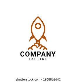 a modern and trendy rocket logo