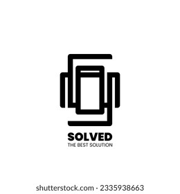Diseño moderno y de moda del logotipo S, combinando ingeniosamente un símbolo de puerta y la letra S. Nuestra creativa línea de monograma ofrece un toque único, perfecto para empresas de consultoría o servicio de computadora.