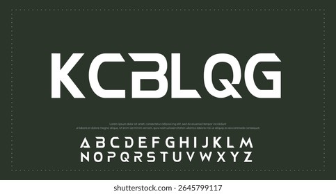 Modern trendy sans serif alphabet display font vector