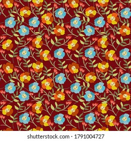 Modern and trendy Seamless floral pattern. A pattern for textille, wallpaper and print. 