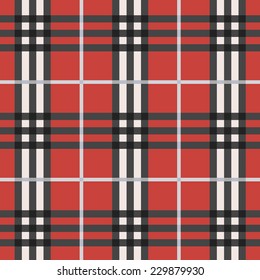 Modern and trendy seamless red and black plaid pattern
