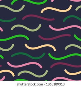 Modern trendy seamless vector wavy striped pattern design. Vibrant geometric abstract oceanic waves background suitable for screen printing and textile industries