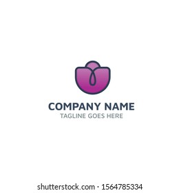 Modern and trendy simple  tulip logo design 